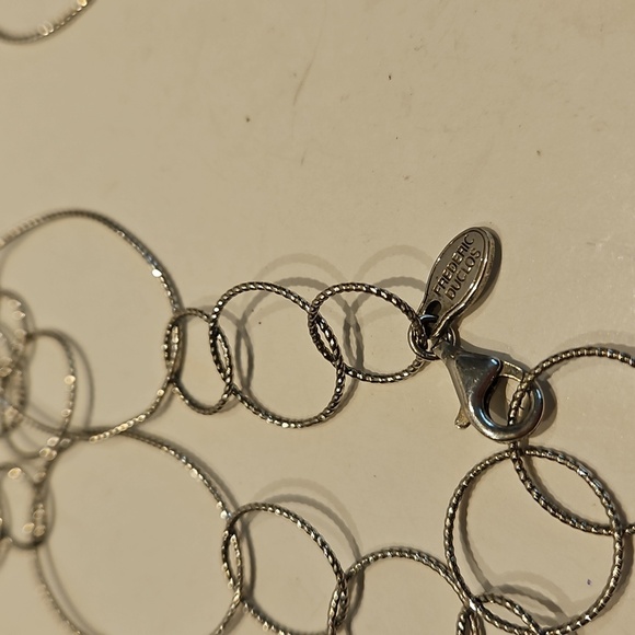 39" Long 925 FREDERIC DUCLOS Elegant Circle Silver Necklace - Picture 4 of 7